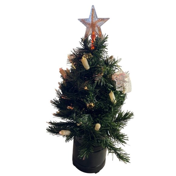 Fiber Optic Artificial Christmas Tree Angel Candle Ornaments LED Star Topper 2' - Picture 1 of 13